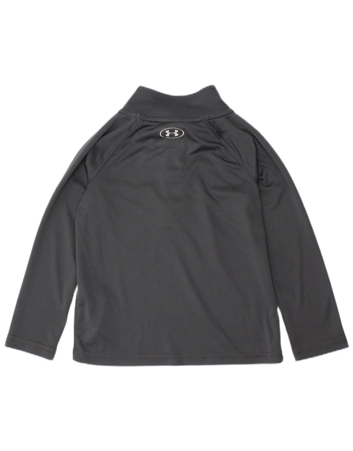 Top della tuta da ginnastica Under Armour da ragazzo con zip e collo 2-3 anni in poliestere grigio