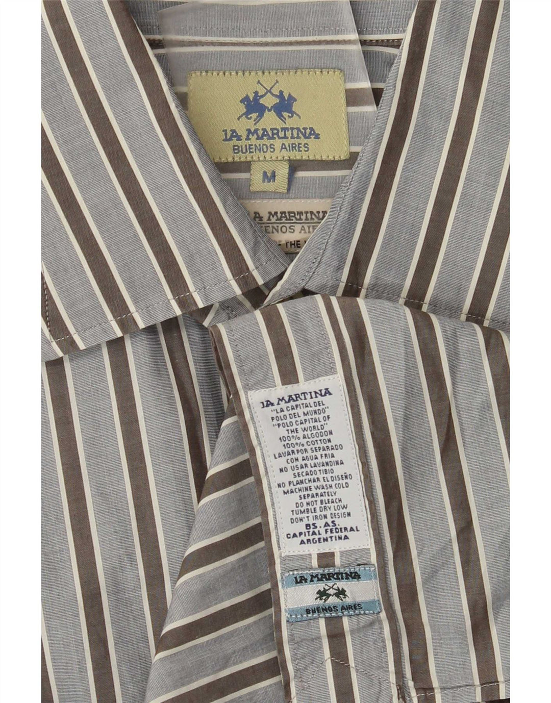 Camicia Uomo La Martina Cotone Rigato Blu Medio