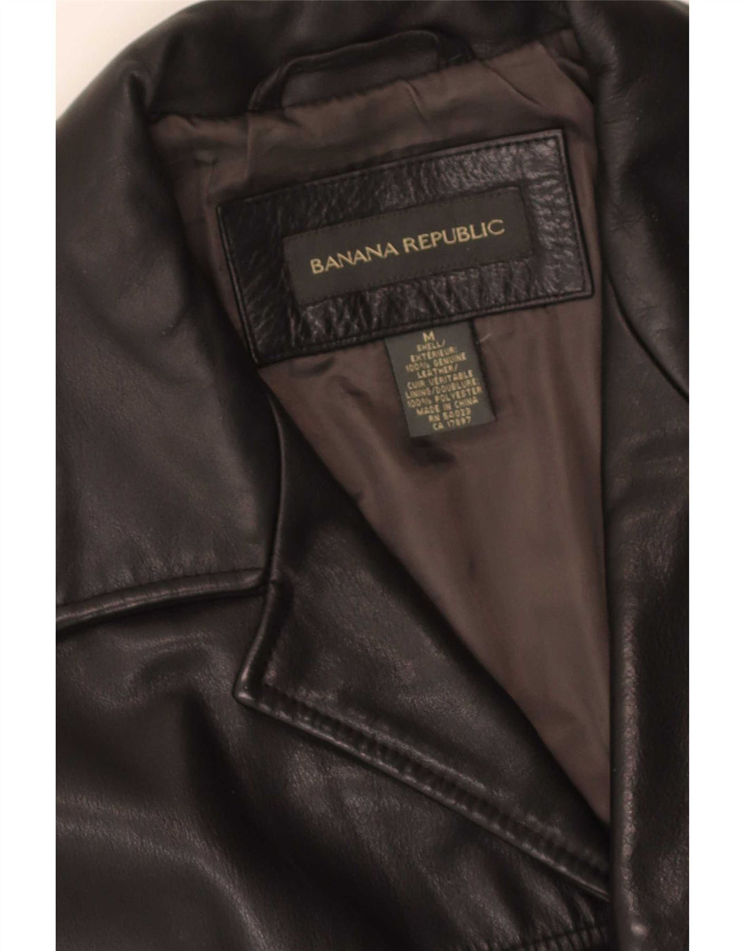 Cappotto in pelle da uomo Banana Republic UK 38 medio nero