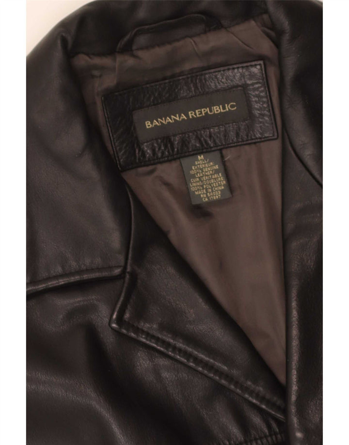 Cappotto in pelle da uomo Banana Republic UK 38 medio nero