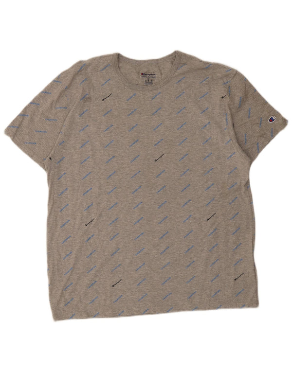 T-shirt grafica da uomo Champion Top XL in cotone grigio