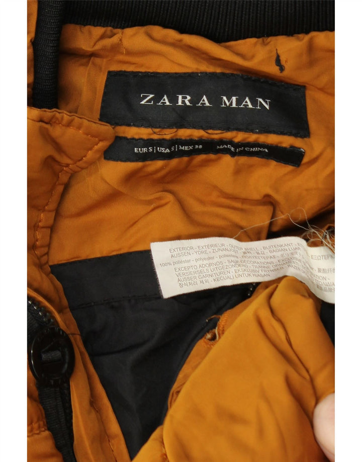 Giacca imbottita militare da uomo Zara UK 36 piccola arancione poliestere