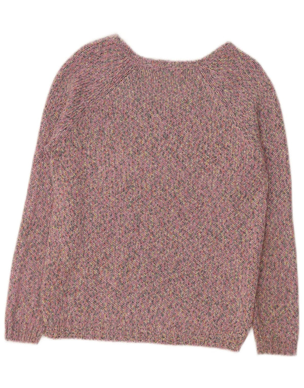 Maglione maglione con scollo a V da donna Marks & Spencer UK 8 piccolo viola screziato