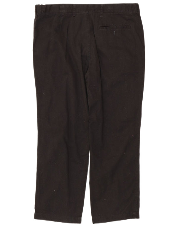 MARKS & SPENCER Mens Regular Fit Straight Chino Trousers W38 L29 Black