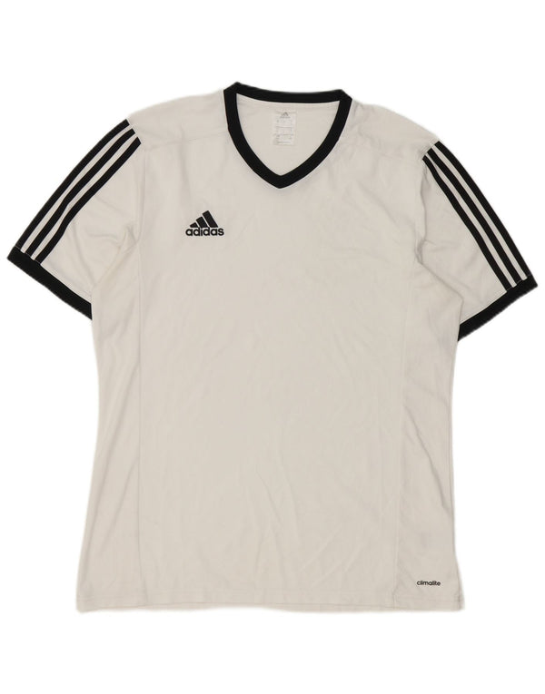 T-shirt Adidas Climalite da uomo, grande, in poliestere bianco