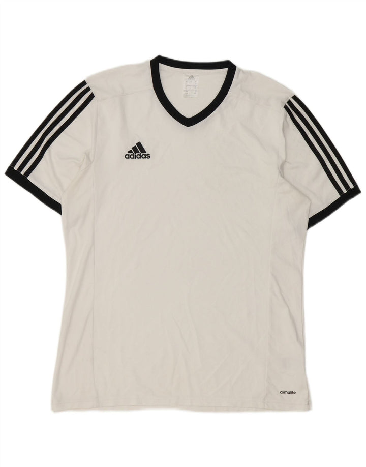 T-shirt Adidas Climalite da uomo, grande, in poliestere bianco