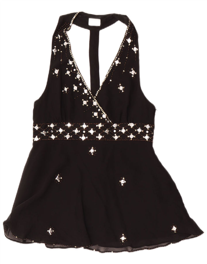 Top alla caviglia da donna Oasis UK 12 seta media nera