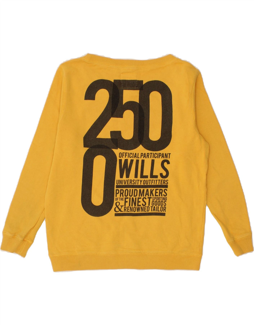 JACK WILLS Womens Graphic Sweatshirt Jumper UK 12 Medium Yellow Cotton Vintage Jack Wills and Second-Hand Jack Wills from Messina Hembry 