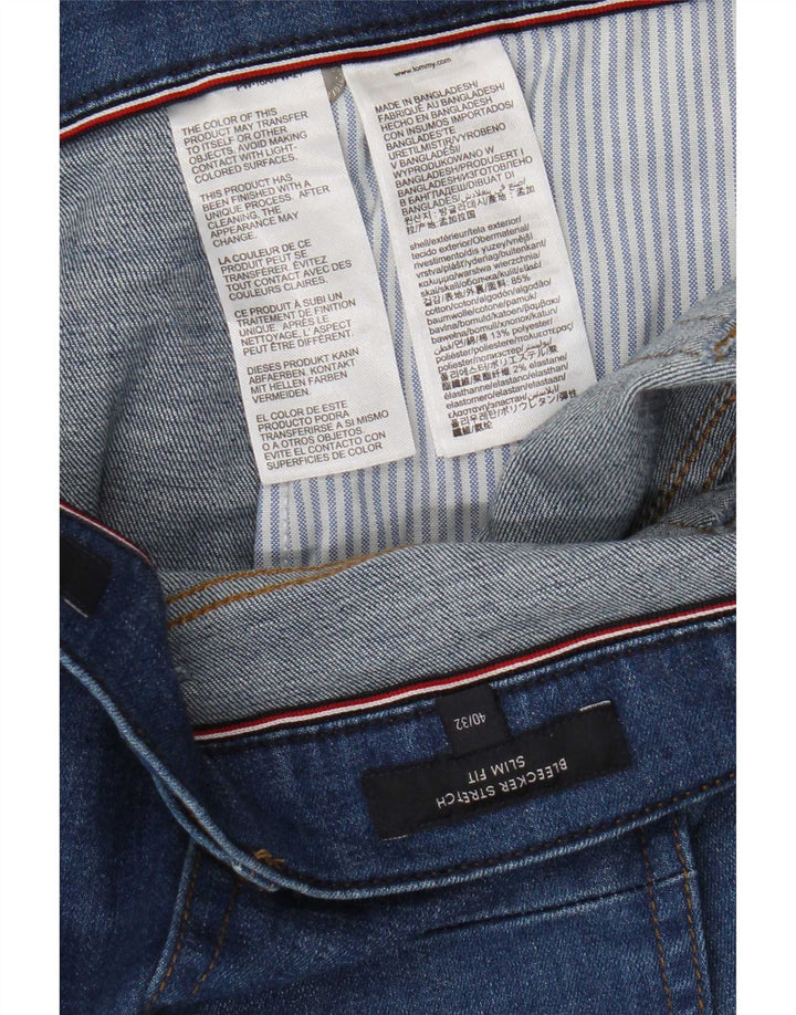 Tommy Hilfiger Uomo Bleecker Slim Jeans W40 L32 Cotone Blu