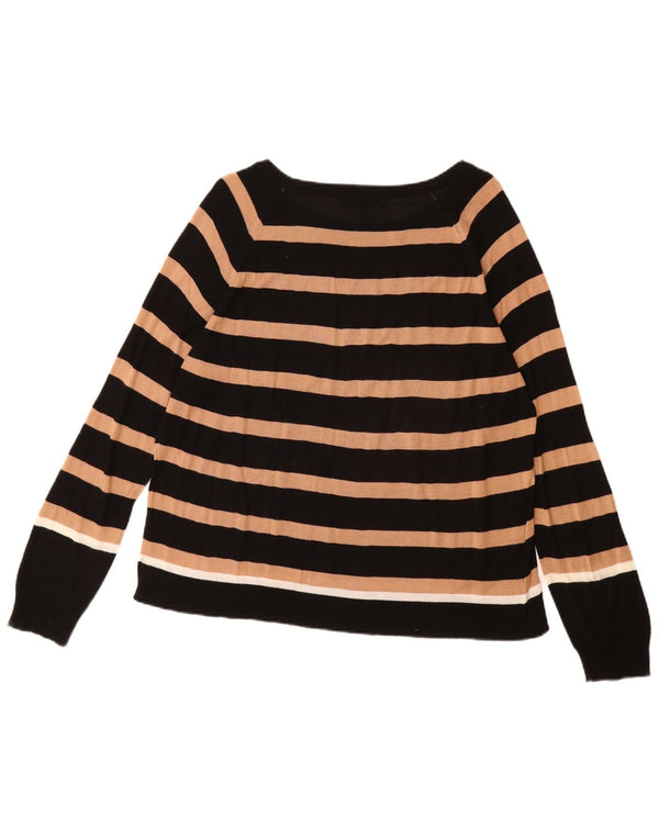 Maglione Zara da donna con scollo a barchetta UK 16 grandi righe nere