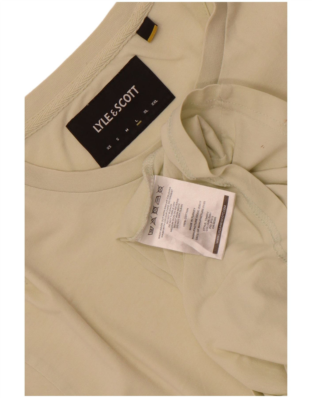 Lyle & Scott T-shirt da uomo Top grande in cotone beige