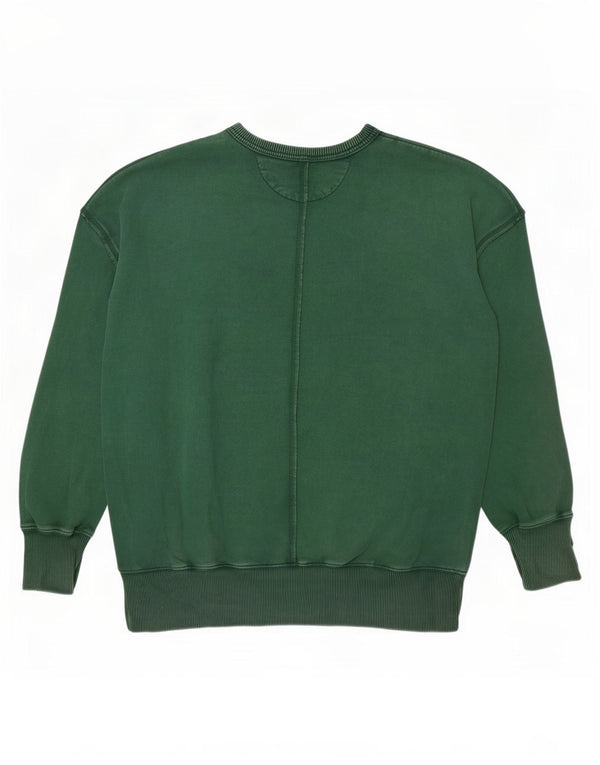 Felpa da uomo con grafica ampia American Eagle, vestibilità ampia, XS, cotone verde