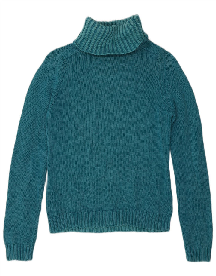 Maglione maglione da donna a collo alto Massimo Dutti UK 12 Cotone blu medio