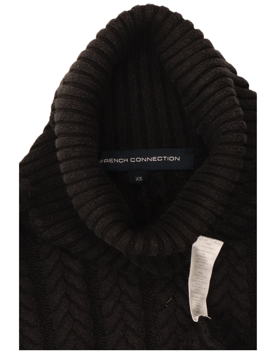 FRENCH CONNECTION Maglione maglione oversize da donna con collo alto UK 6 XS Nero