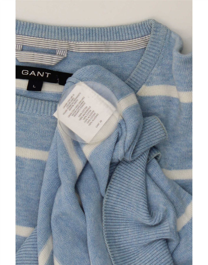 Gant Maglione girocollo da uomo in cotone a righe grandi blu