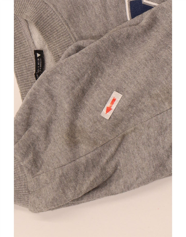 Felpa oversize grafica Zara da donna Brooklyn, maglione UK 10 piccolo grigio