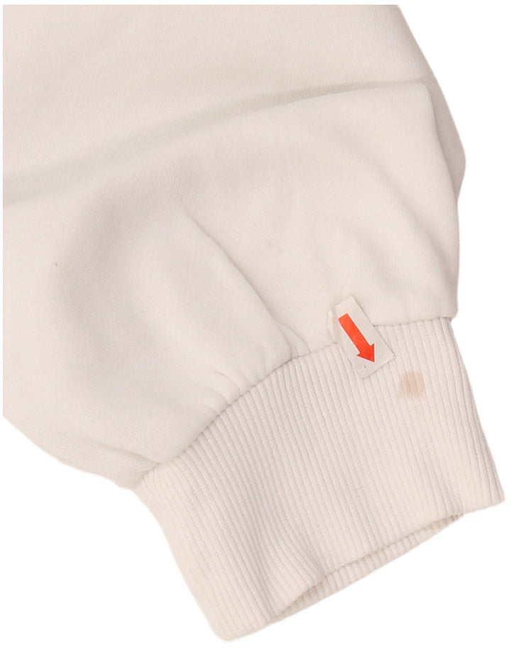 Felpa con cappuccio grafica corta oversize da donna Zara UK 10 piccola in cotone bianco