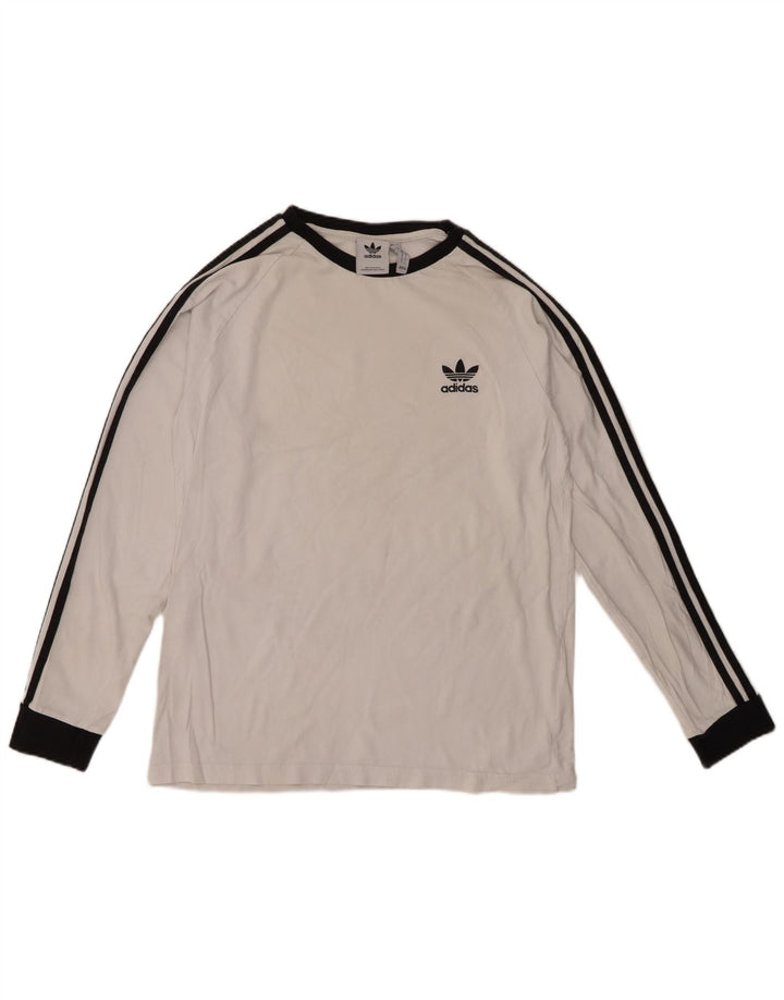 Top Adidas da uomo a maniche lunghe grande bianco