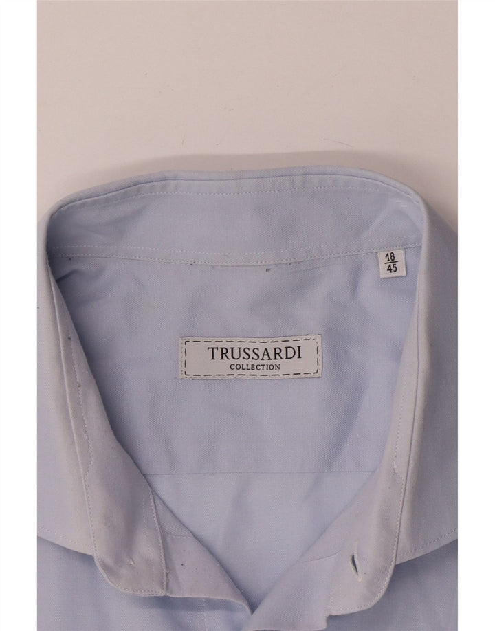 Camicia Trussardi Uomo Taglia 45 18 2XL Blu