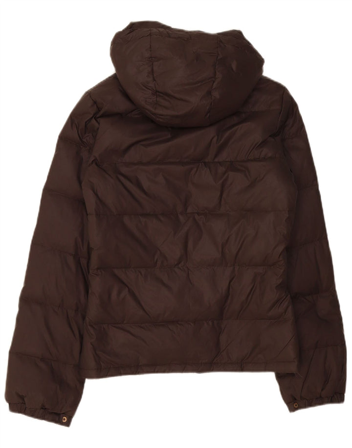 Giubbotto Imbottito Con Cappuccio Donna Benetton IT 40 Small Marrone Poliammide