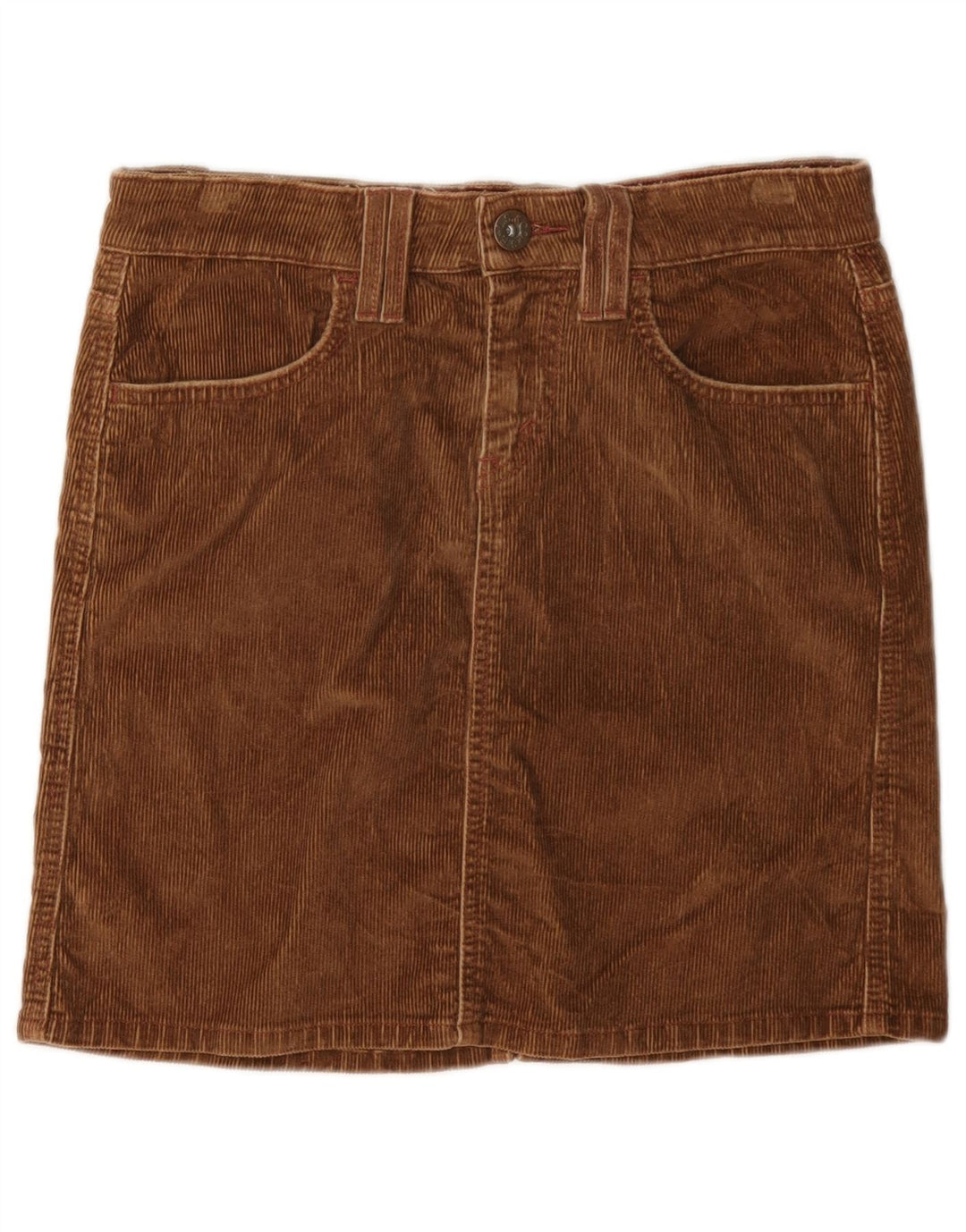 Mini gonna in velluto a coste da donna Levi's US 3 Small W30 in cotone marrone
