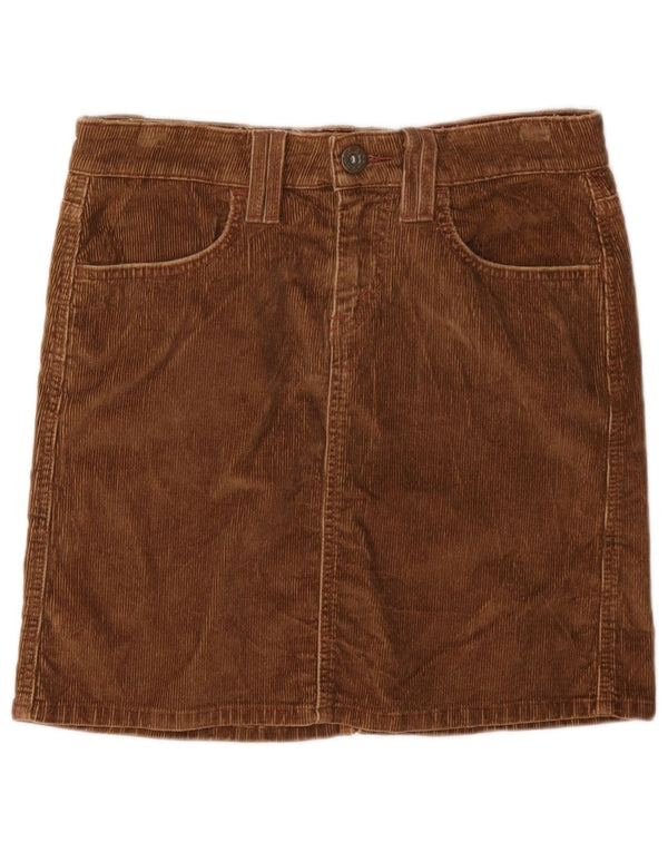 Mini gonna in velluto a coste da donna Levi's US 3 Small W30 in cotone marrone