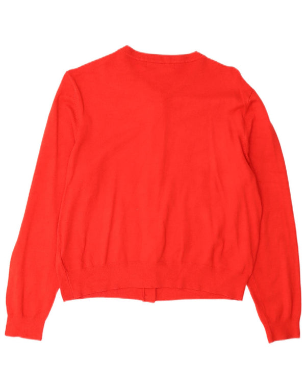 Maglione cardigan da donna Marks & Spencer UK 16 grande viscosa rossa