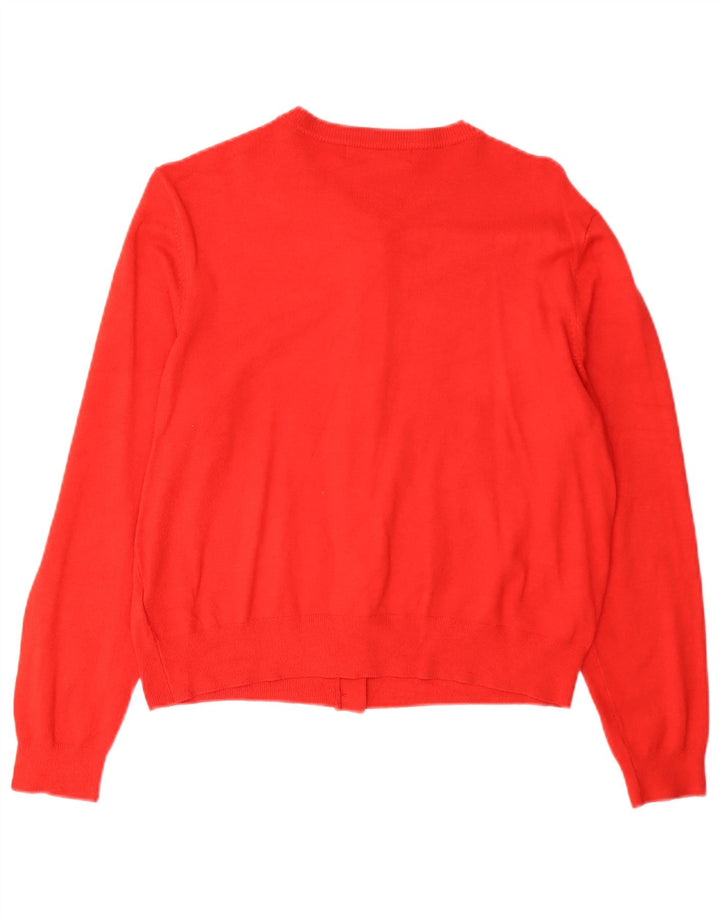 Maglione cardigan da donna Marks & Spencer UK 16 grande viscosa rossa