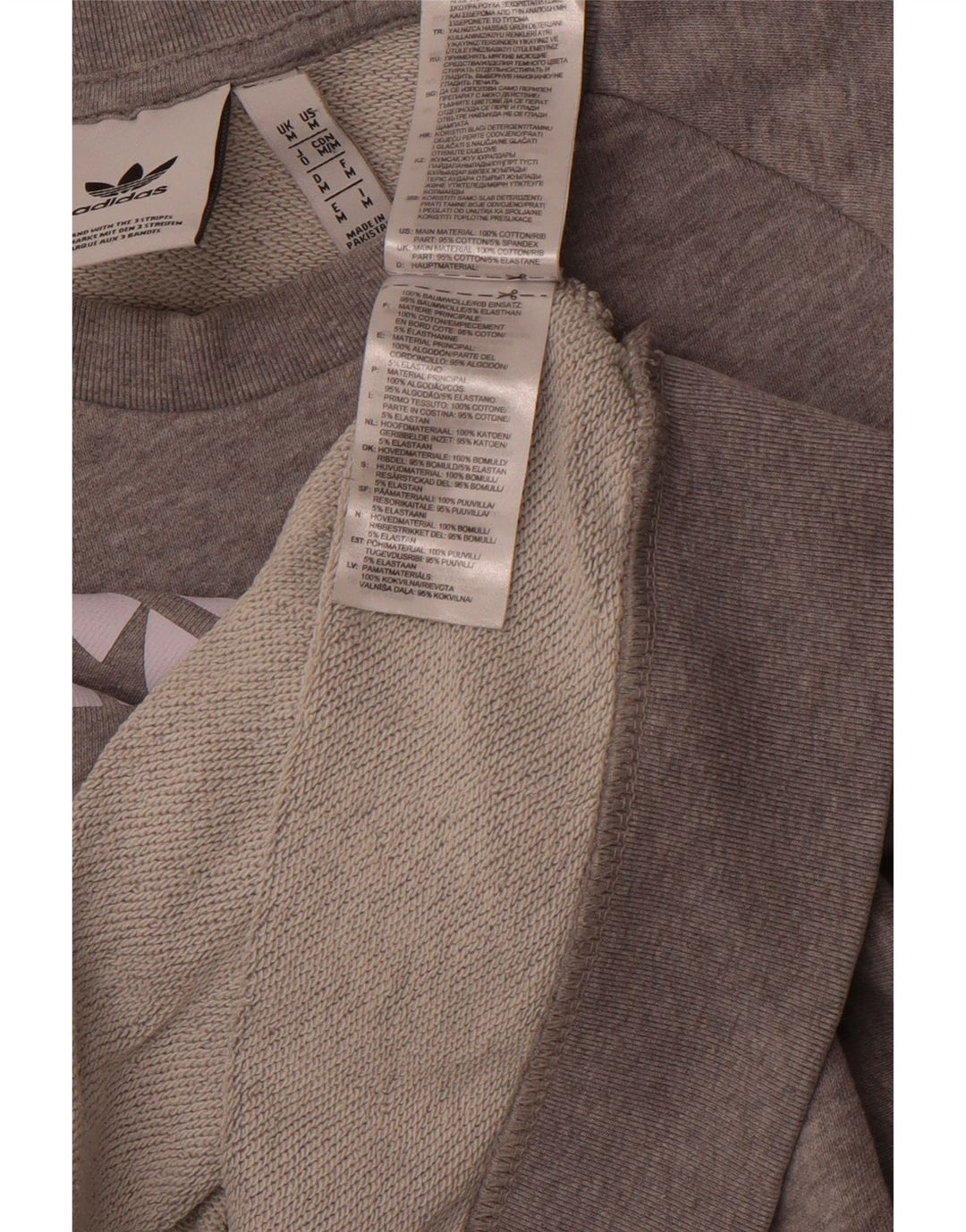 Felpa grafica da uomo ADIDAS, maglione sportivo in cotone grigio medio