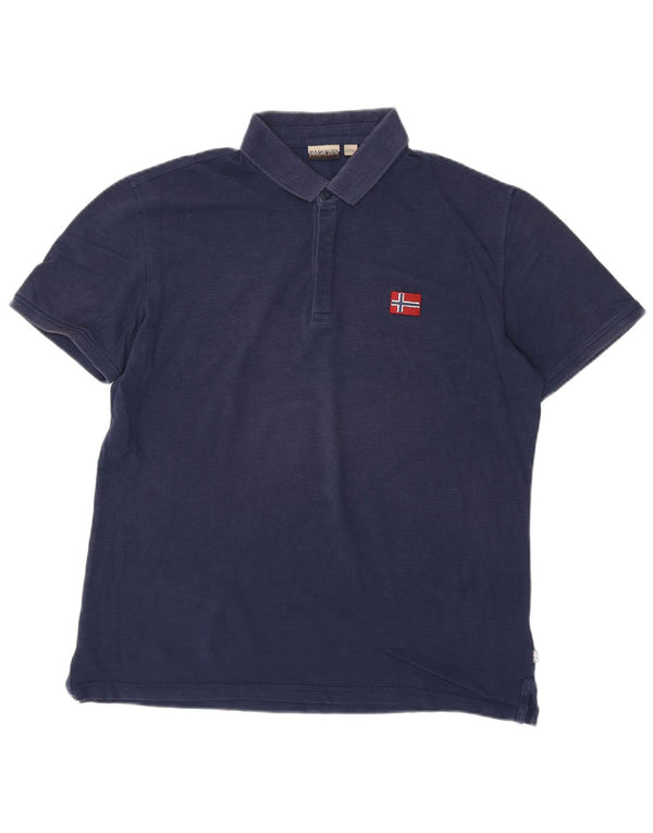 Polo da uomo NAPAPIJRI XL in cotone blu navy