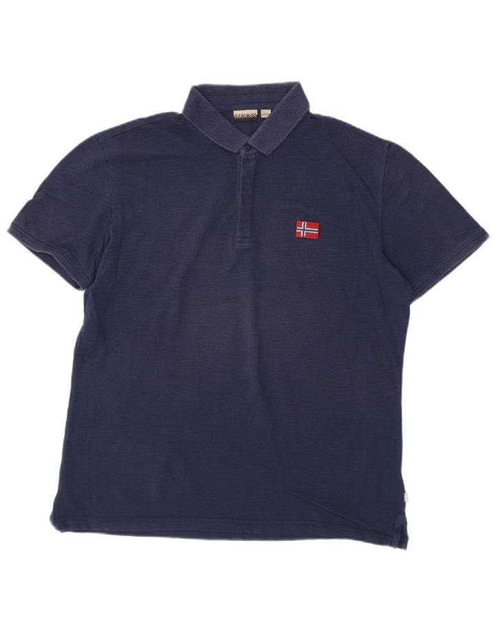 Polo da uomo NAPAPIJRI XL in cotone blu navy