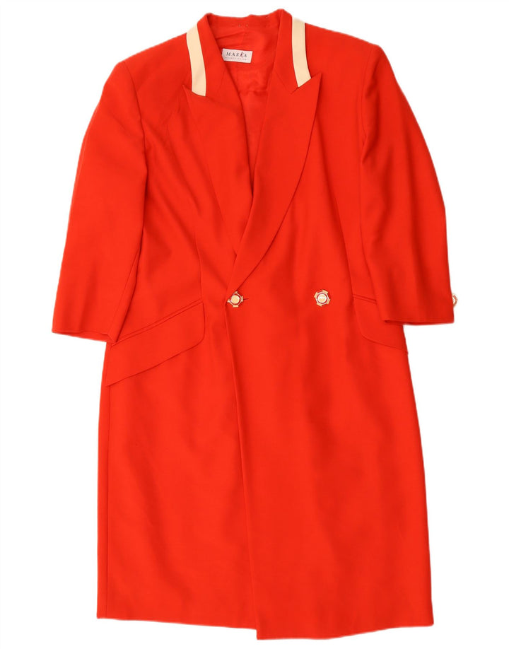 Cappotto doppiopetto da donna Maska UK 14 Lana vergine color block rosso medio