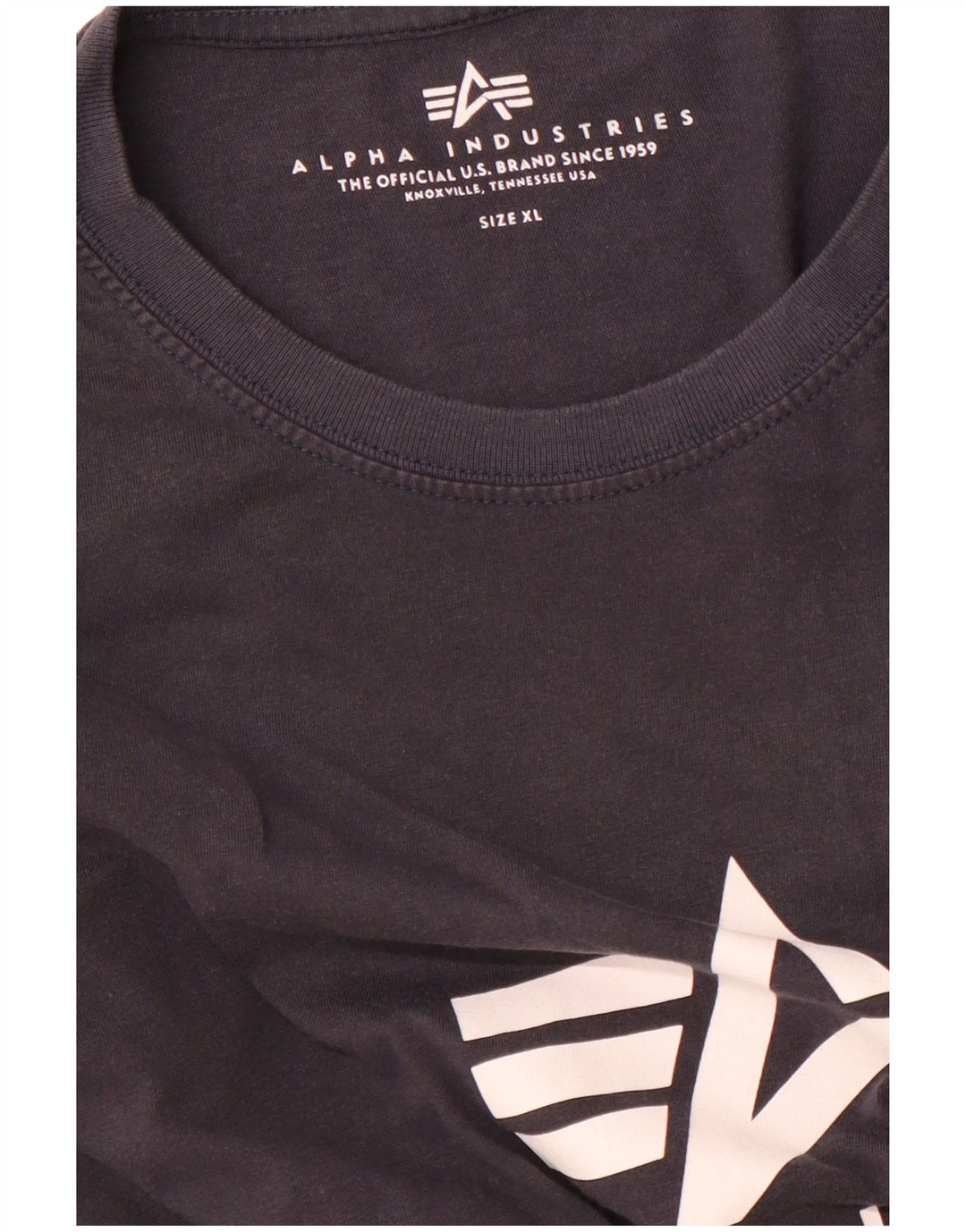 T-shirt grafica da uomo ALPHA INDUSTRIES Top XL blu navy