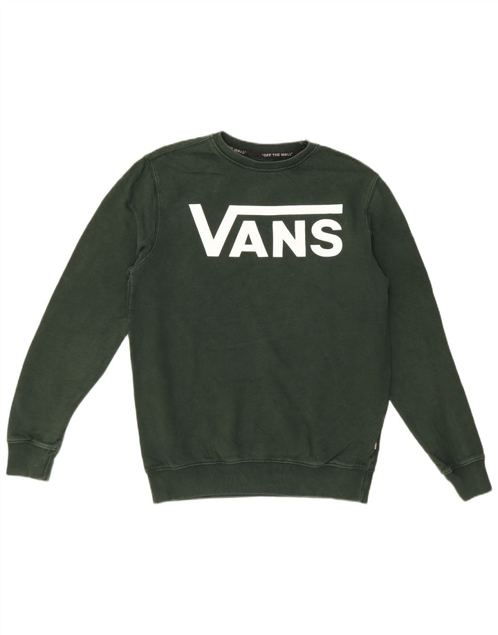 Felpa con grafica da uomo Vans, piccola, in cotone verde