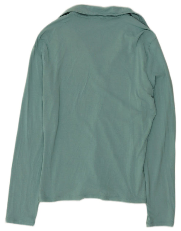Polo a maniche lunghe da donna Trussardi Jeans UK 12 Medium Turchese