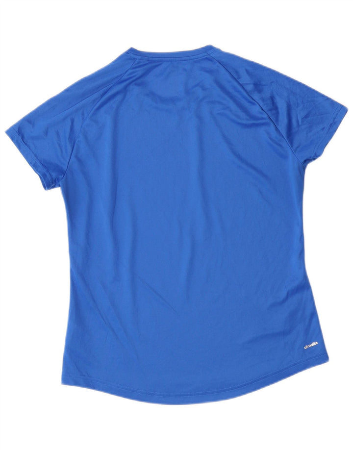 T-shirt Adidas Climalite da donna Top UK 12/14 Poliestere blu medio