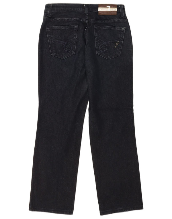 Jeans dritti corti da donna Trussardi W27 L26 cotone blu navy