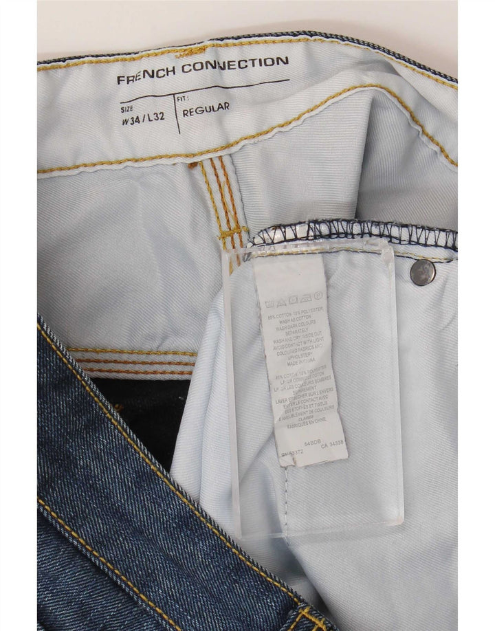 Jeans dritti da uomo vestibilità regolare French Connection W34 L32 cotone blu navy