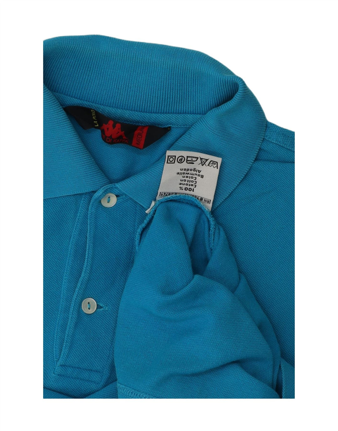 KAPPA Mens Polo Shirt Medium Blue Cotton