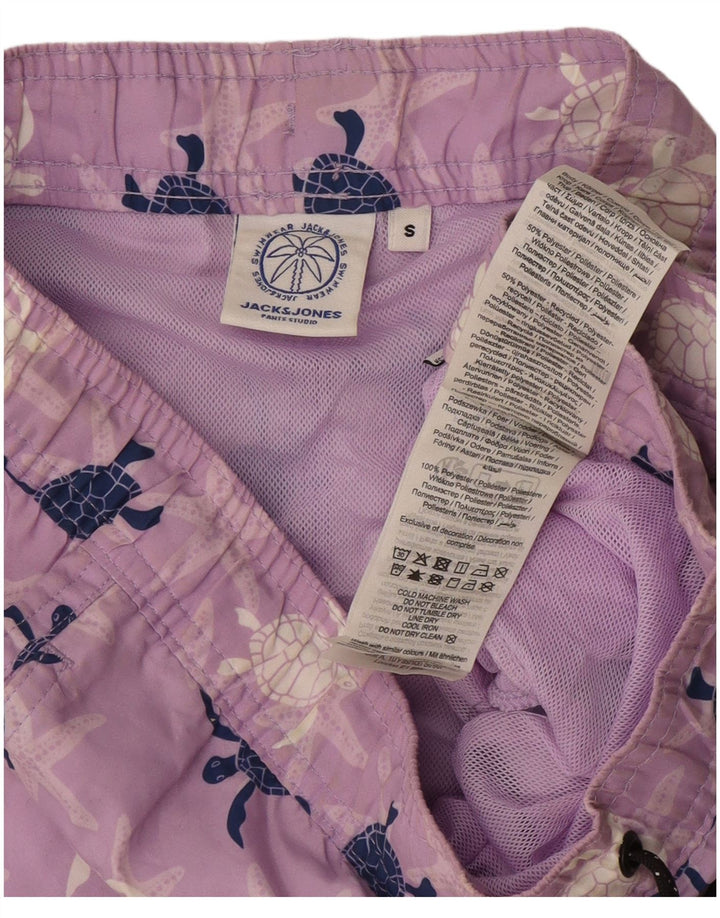 Pantaloncini da bagno grafici da uomo Jack & Jones piccoli in poliestere viola