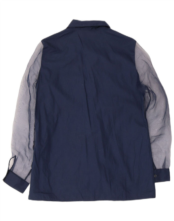 Camicia da donna VINTAGE UK 14 Poliestere color block medio blu navy