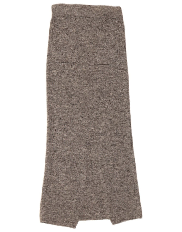 Gonna lunga da donna in maglia a vita alta Whistles piccola W24 lana screziata grigia