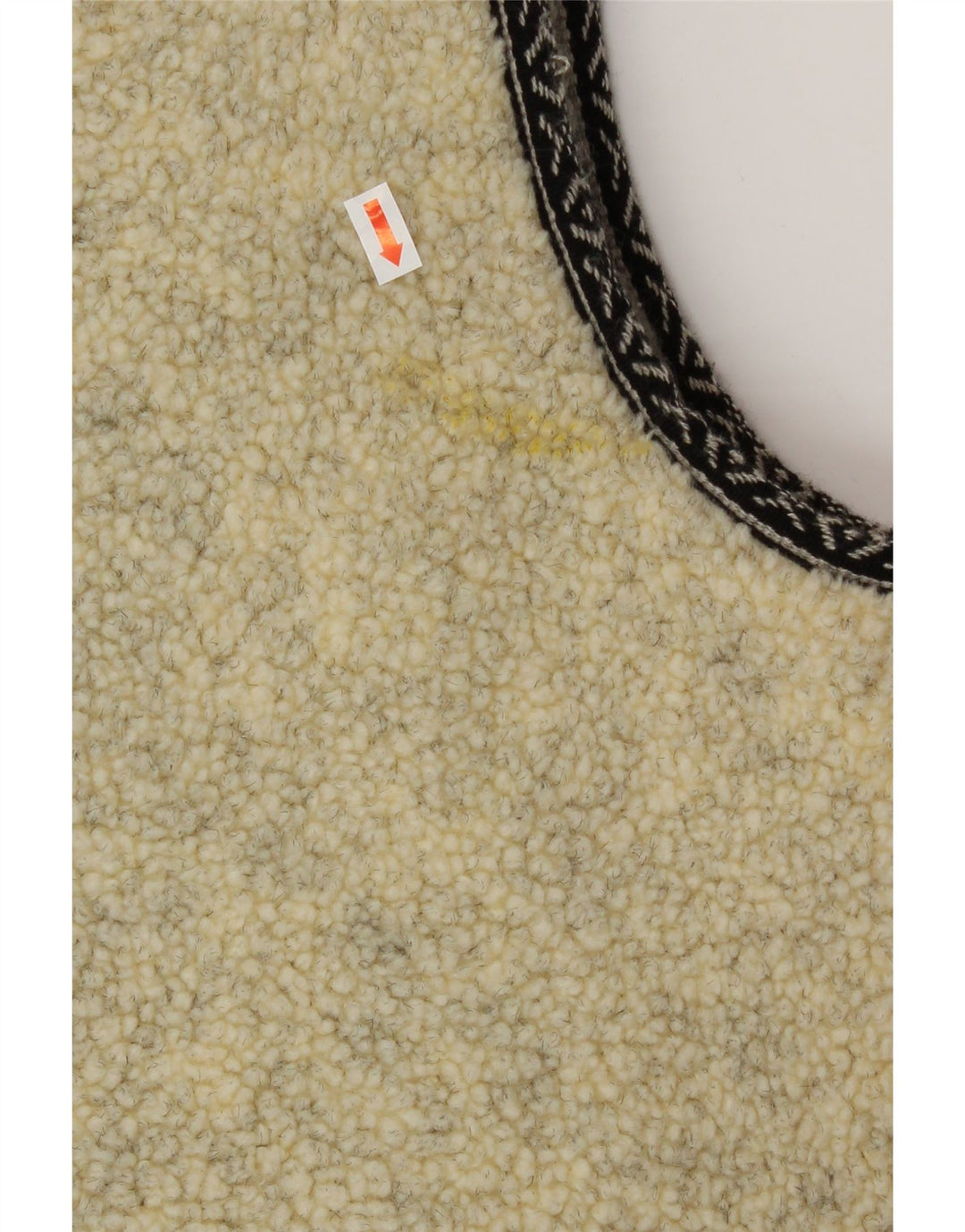 Gilet Sherpa da uomo VINTAGE IT 52/54 XL Beige Lana vergine