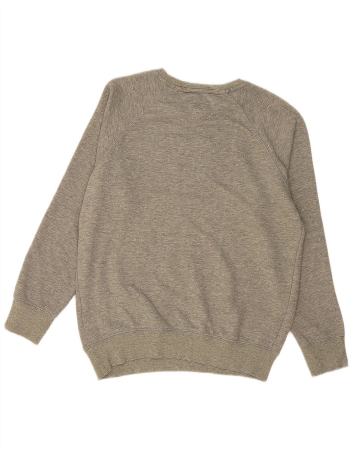 TOMMY HILFIGER Felpa grafica da uomo Maglione piccolo cotone grigio
