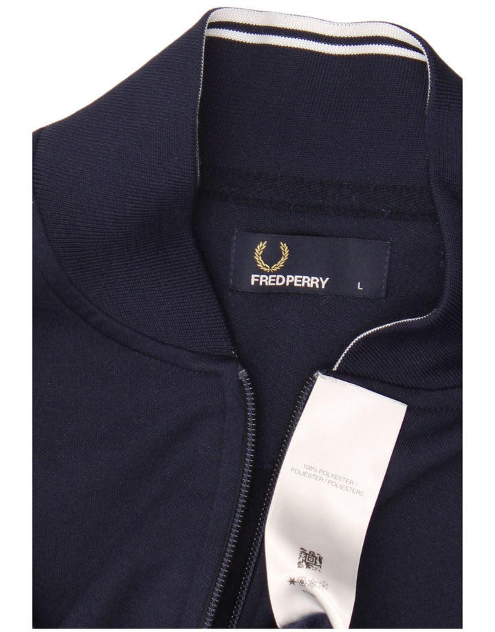 Giacca da tuta da uomo Fred Perry grande in poliestere blu navy