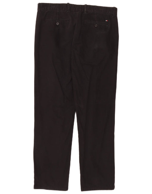 Pantaloni chino dritti da uomo Tommy Hilfiger W34 L30 cotone nero