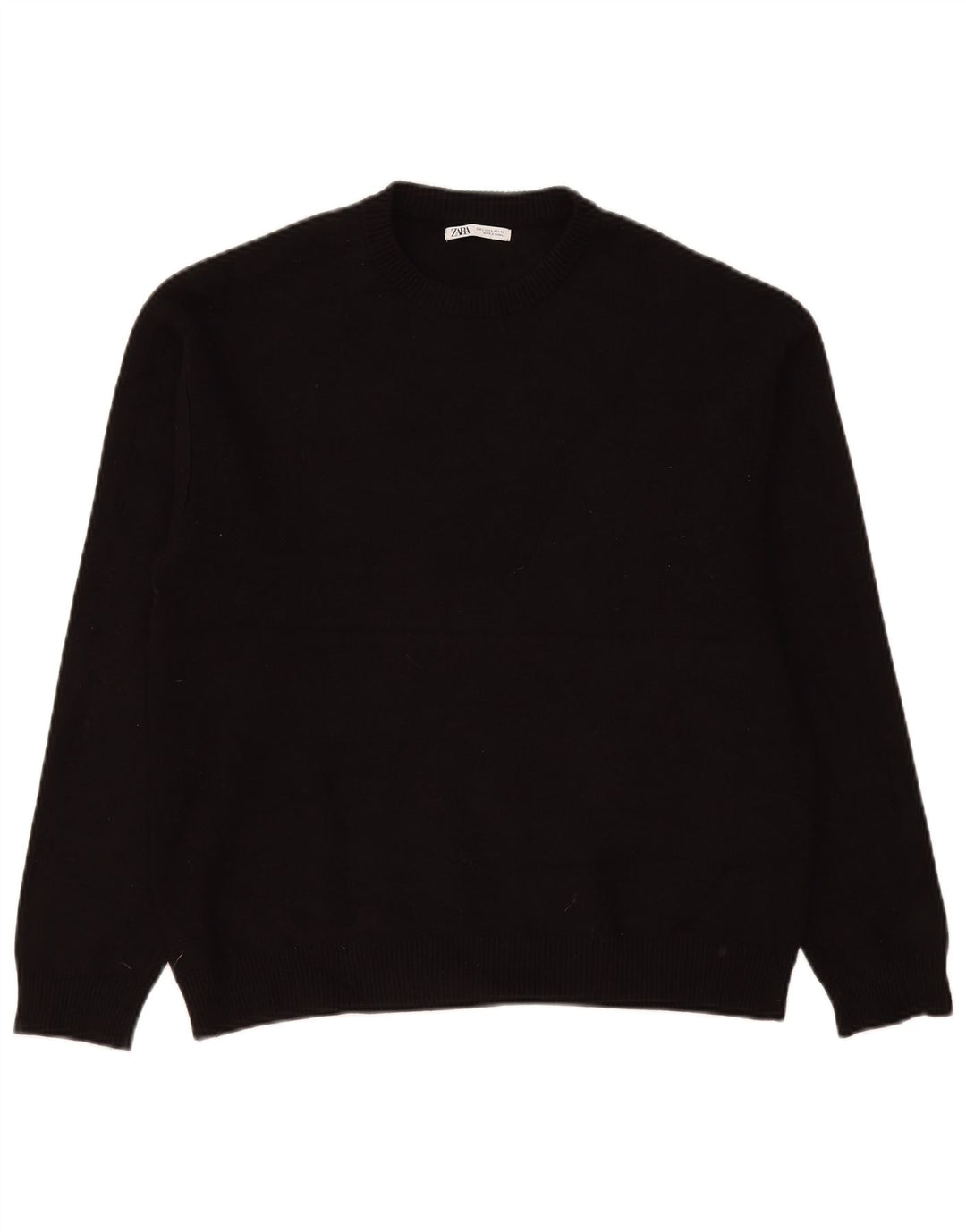 Maglione Zara da uomo girocollo grande in viscosa nera