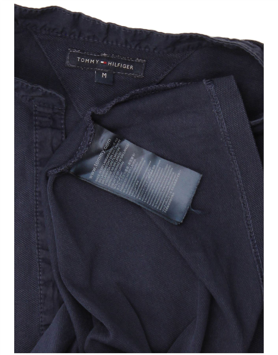 TOMMY HILFIGER Polo da donna UK 12 medio cotone blu navy