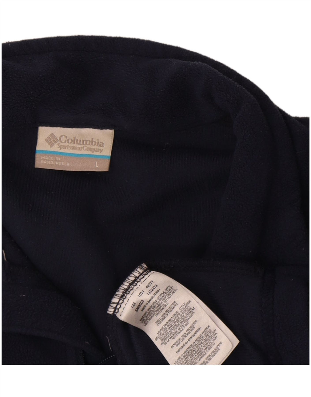 Maglione in pile da uomo Columbia con zip e collo, grande, in poliestere blu navy