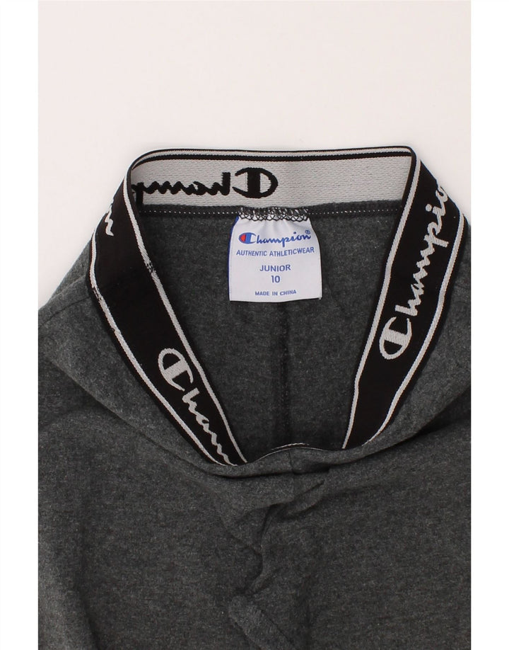 CHAMPION Girls Graphic Leggings 9-10 Years Grey Cotton Vintage Champion and Second-Hand Champion from Messina Hembry 